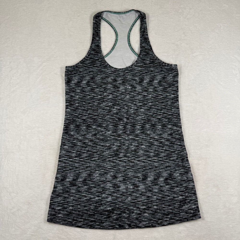 Lululemon Cool Racerback Tank Top Space Dye Black White Activewear Sleeveless 4